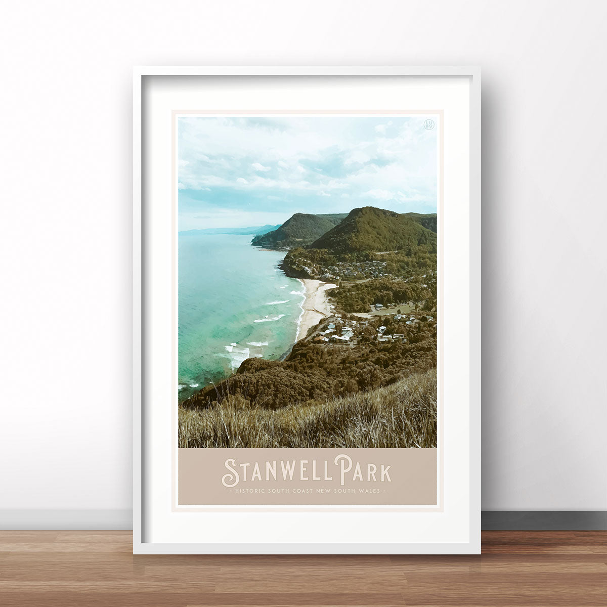 Stanwell Park vintage travel style print by Places We Luv