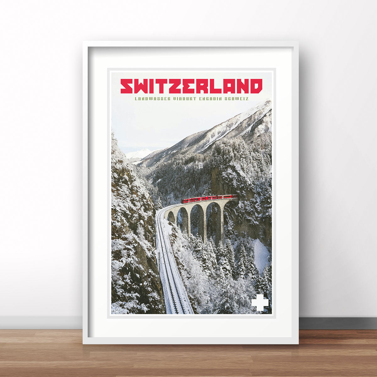 Switzerland vintage travel poster by Places We Luv