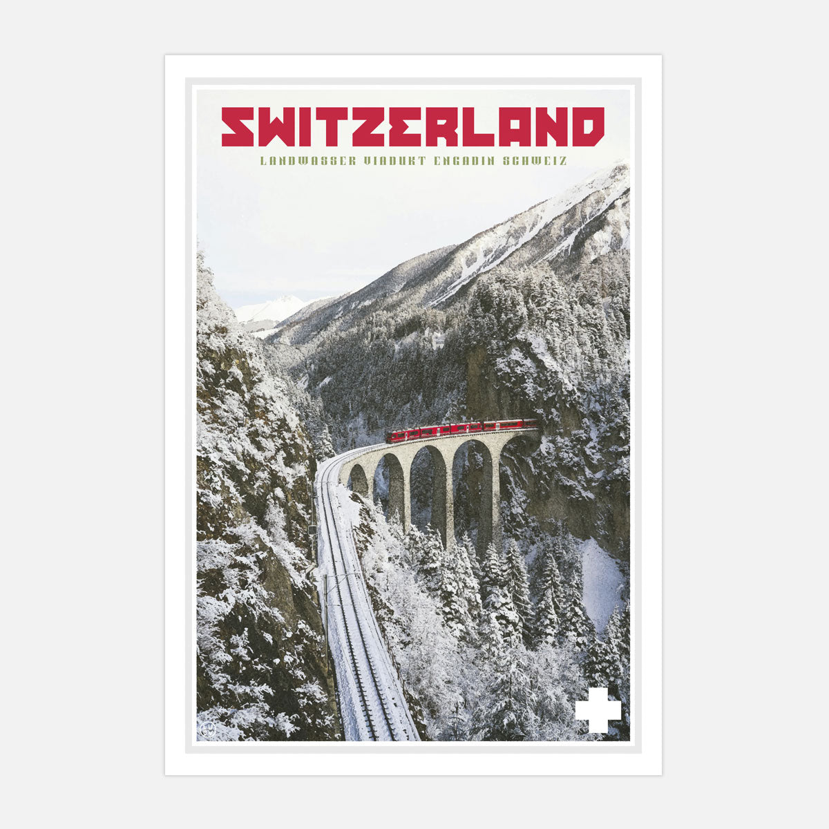 Switzerland travel poster by Places We Luv