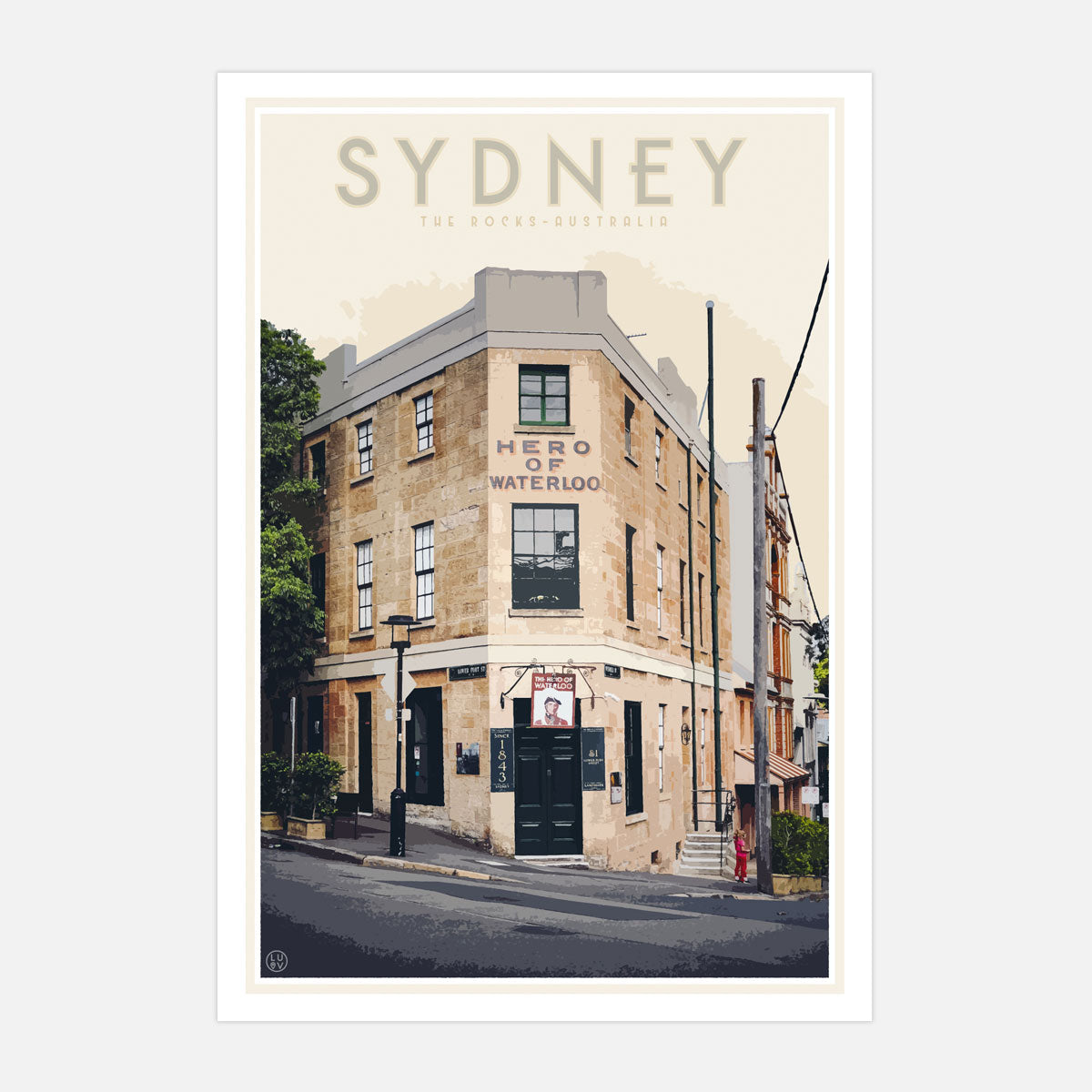 Sydney the rocks vintage retro print from Places We Luv