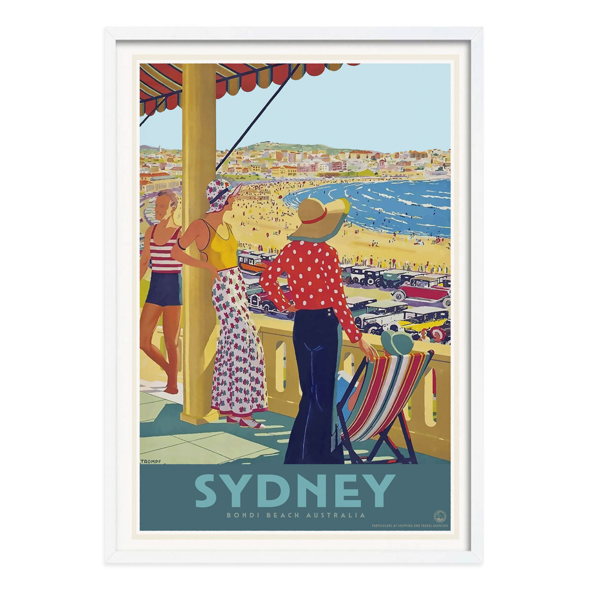 Sydney Australia vintage advertising poster in white from PLaces We Luv