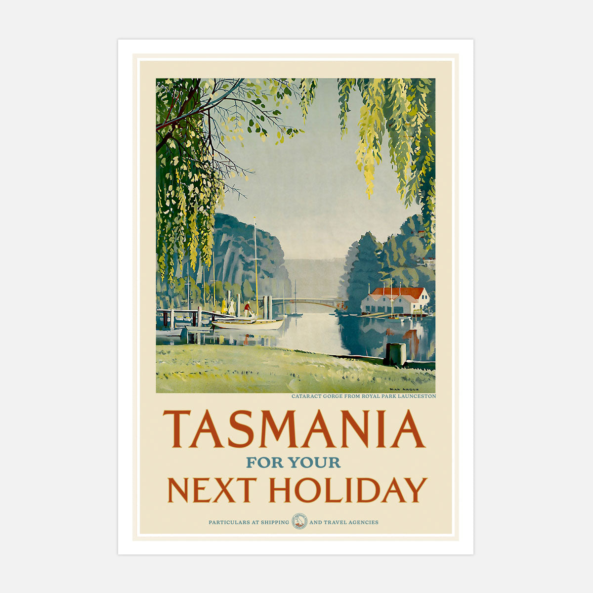 Launceston Tasmania vintage retro poster