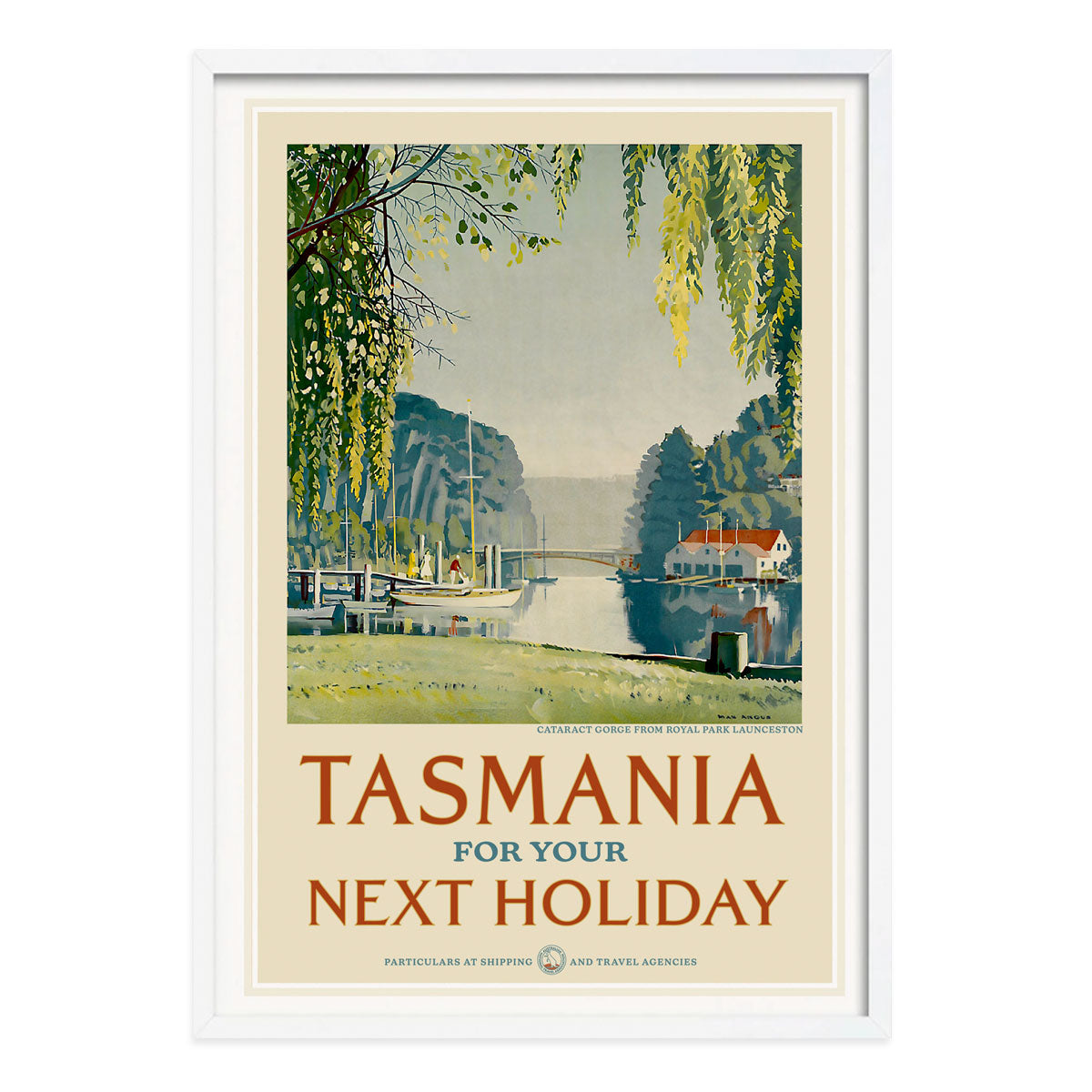 Tasmania nextholiday vintage advertising poster in white frame from Places We Luv