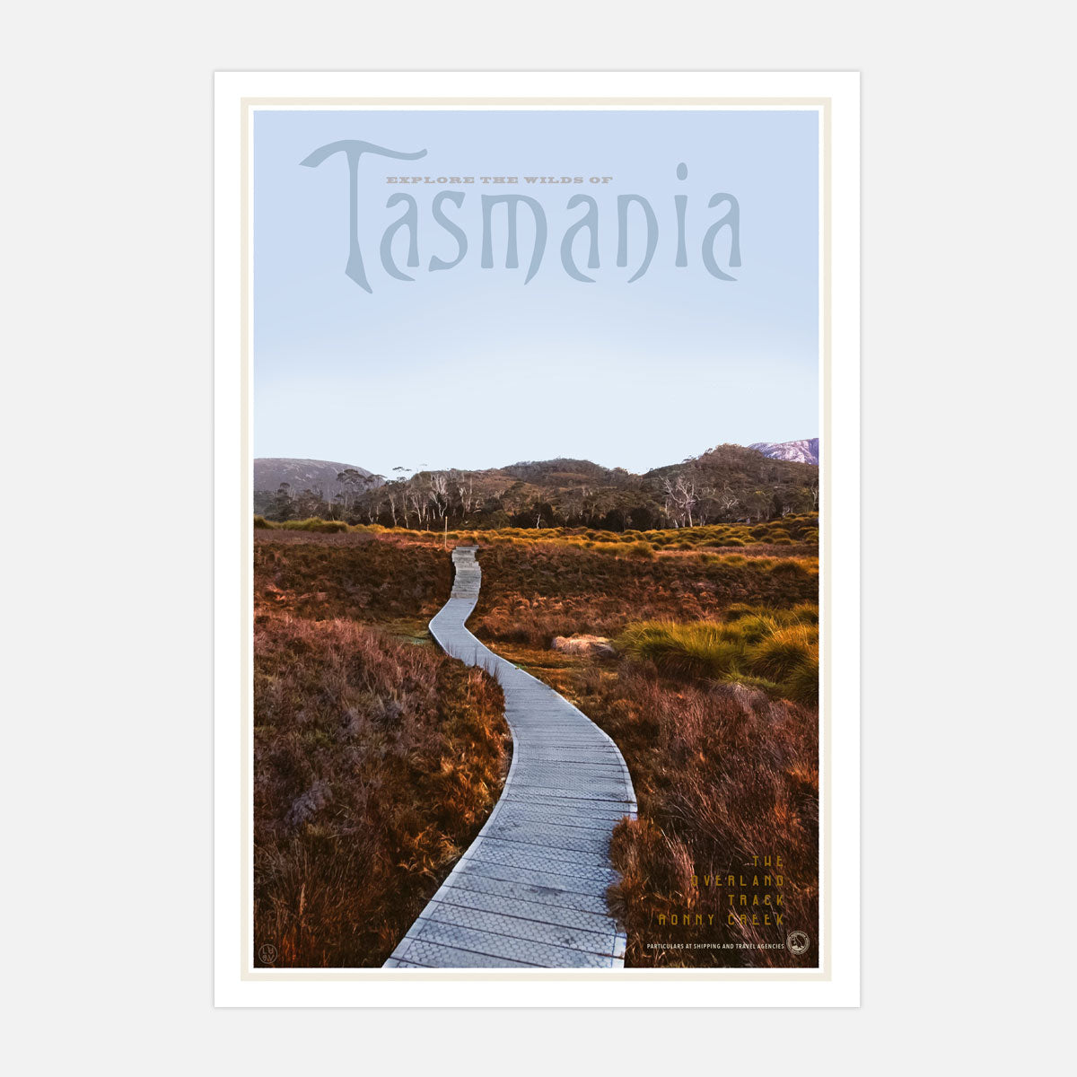 Tasmania Overland track vintage retro print from Places We Luv