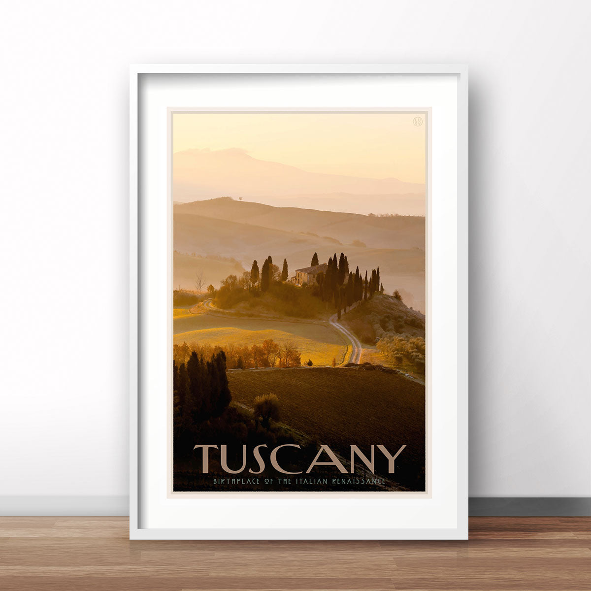 Tuscany vintage travel poster designed by Placesweluv