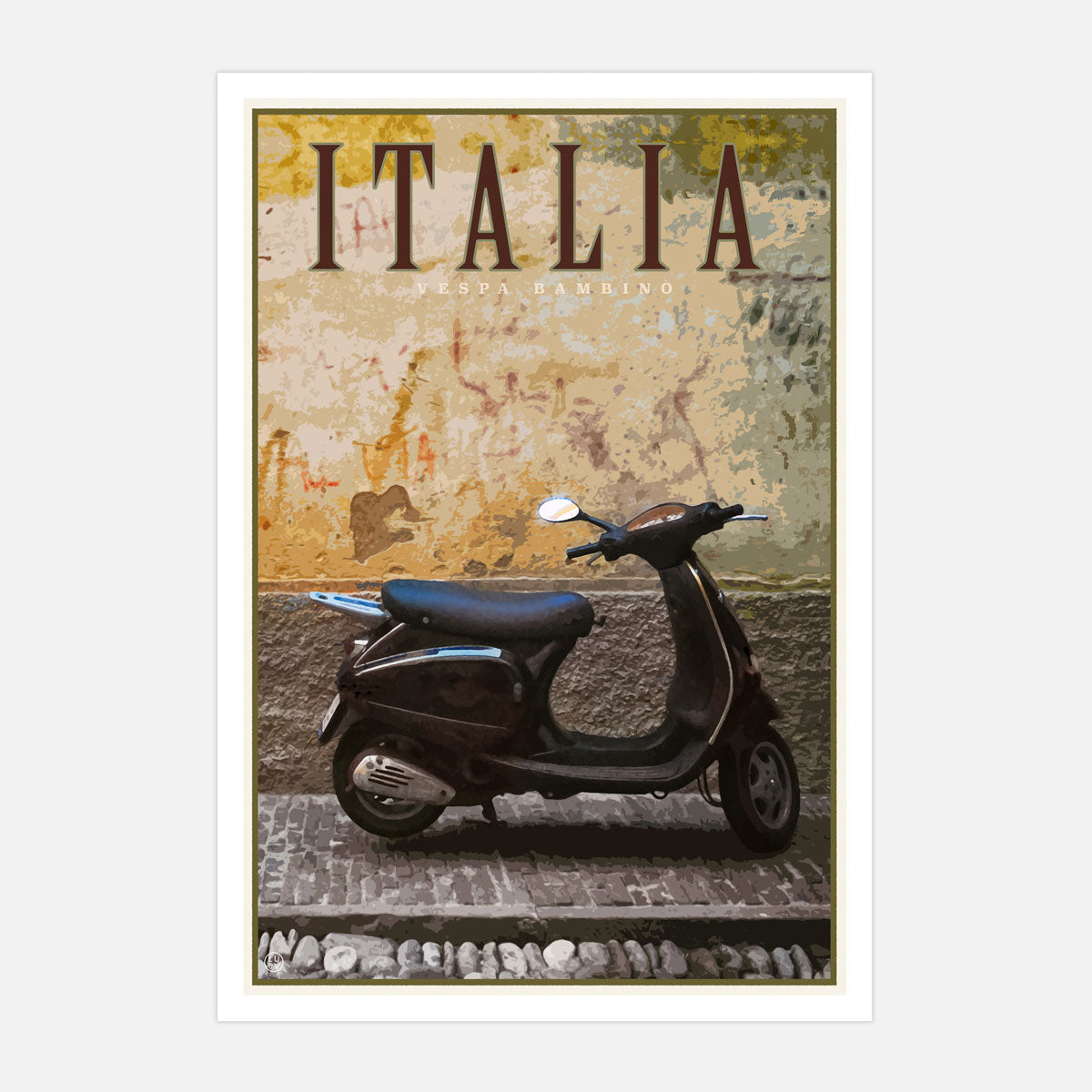 Vespa Italy retro vintage travel print by Places We Luv