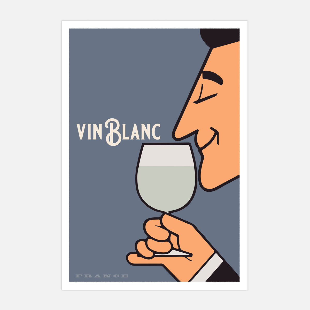 Vin Blanc France vintage retro print from Places we luv