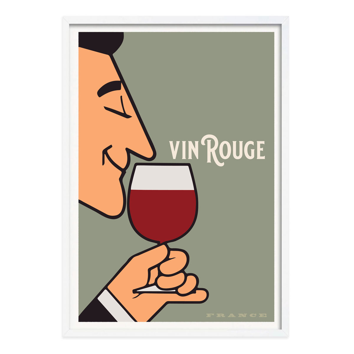 Vin Rouge France Retro Poster