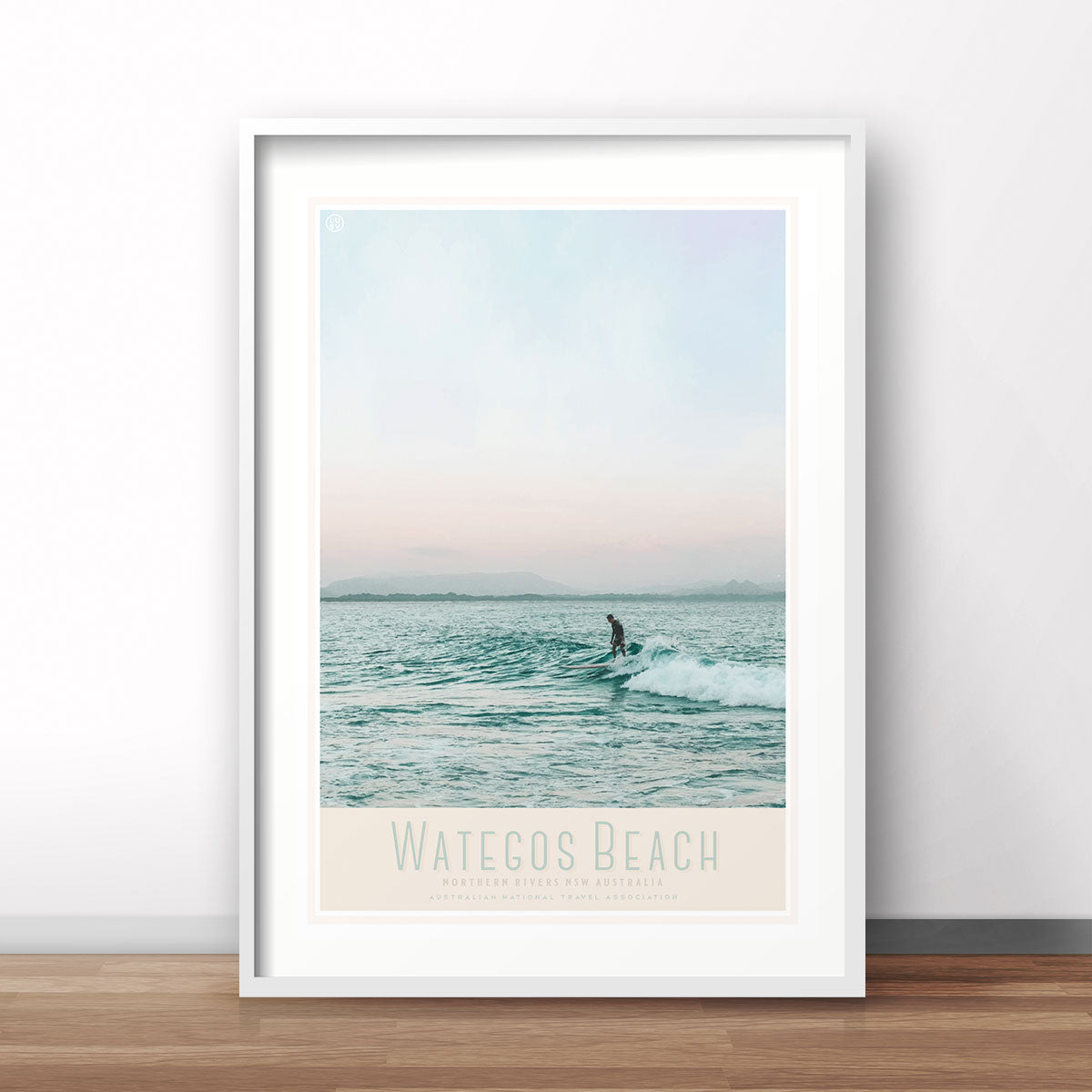 Wategos Beach travel style print original design Places We Luv