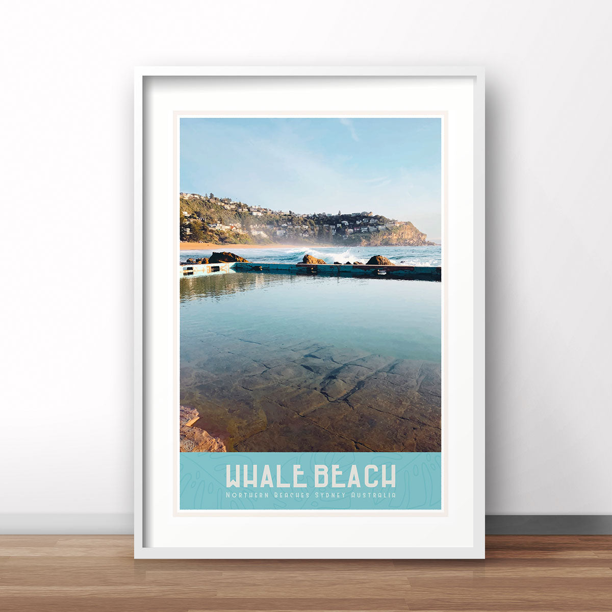 Whale Beach NSW vintage style travel print - Places we luv