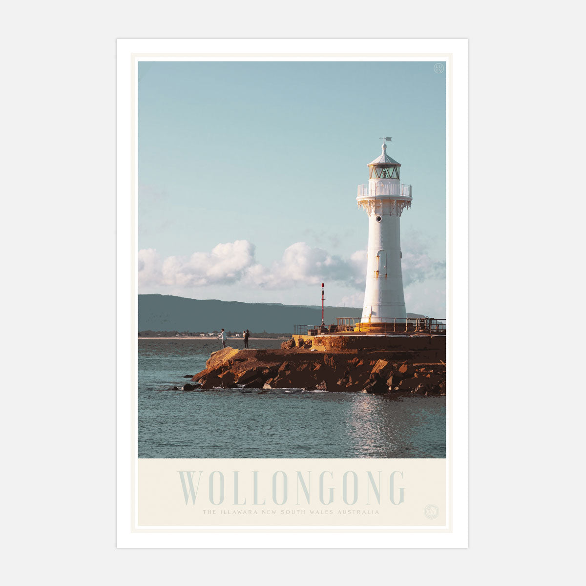 Wollongong NSW vintage retro travel print by Places We Luv