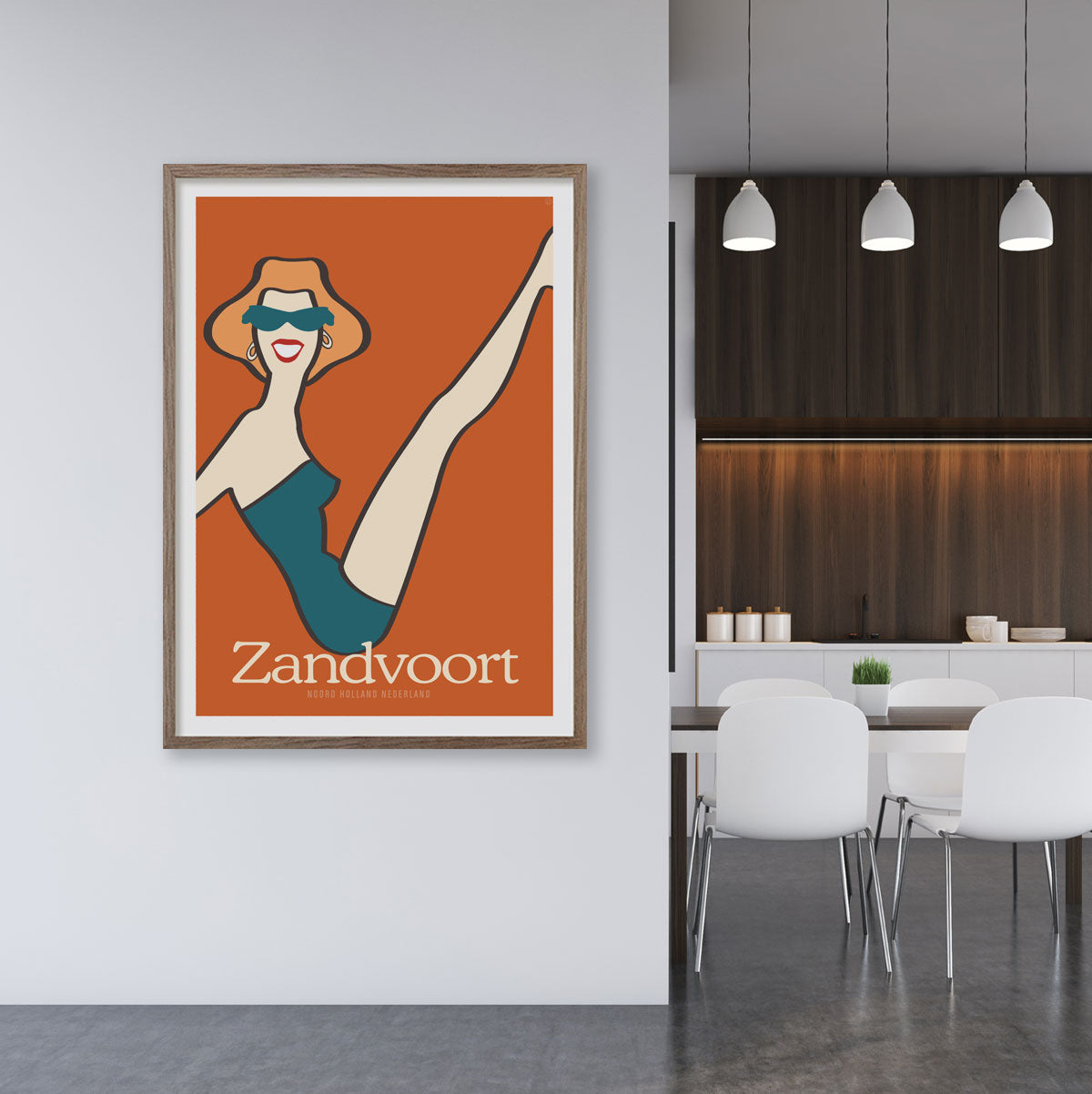 Zandvoort retro vintage beach girl poster print from Places We Luv