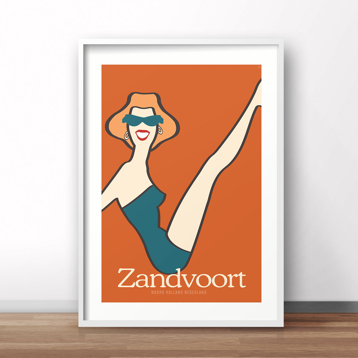 Zandvoort retro vintage beach girl poster print from Places We Luv