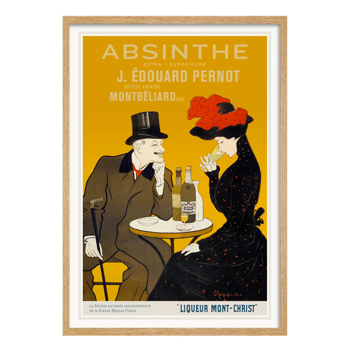 J Edouard Pernot retro vintage advertising poster in oak frame - Places We Luv