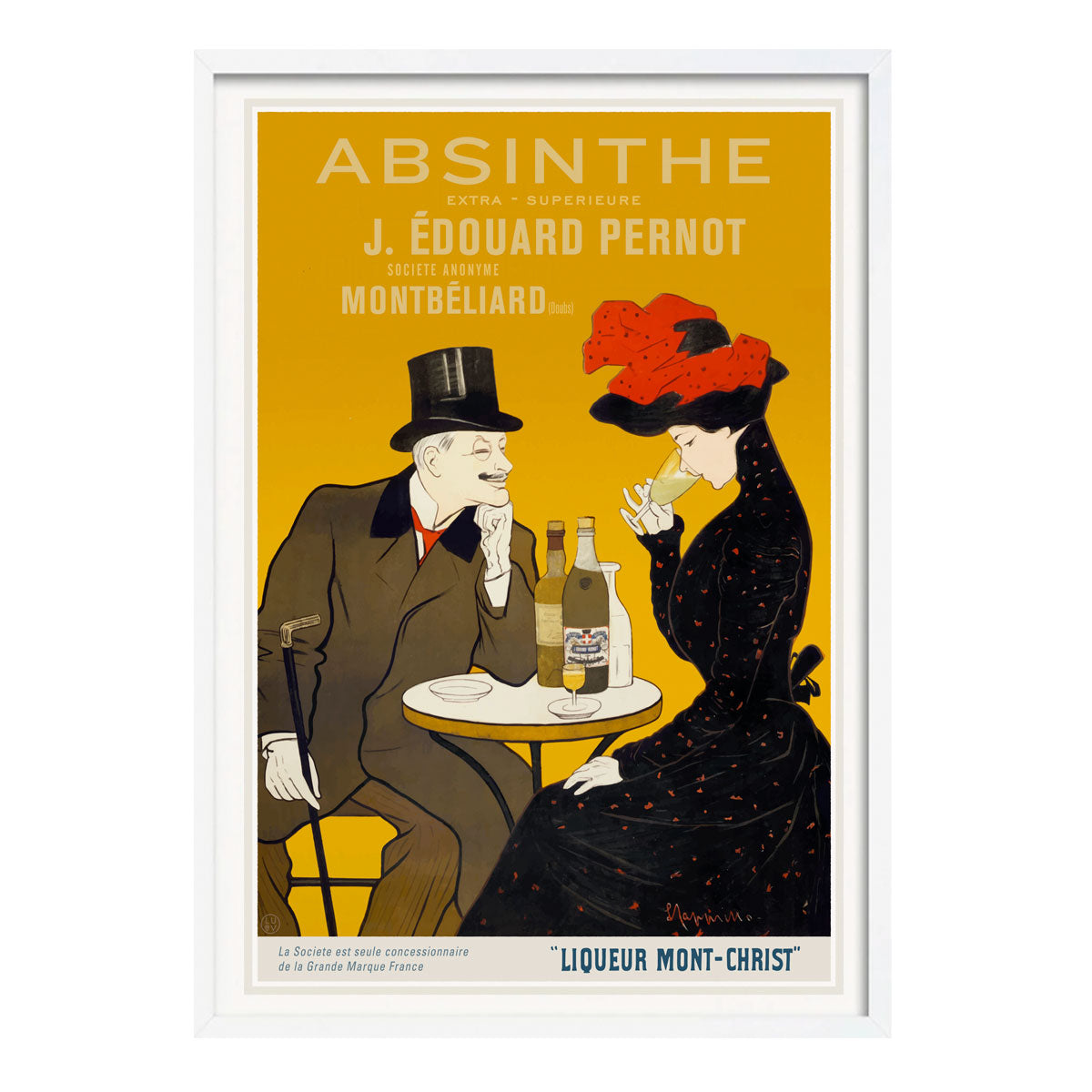 J Edouard Pernot retro vintage advertising poster in white frame - Places We Luv