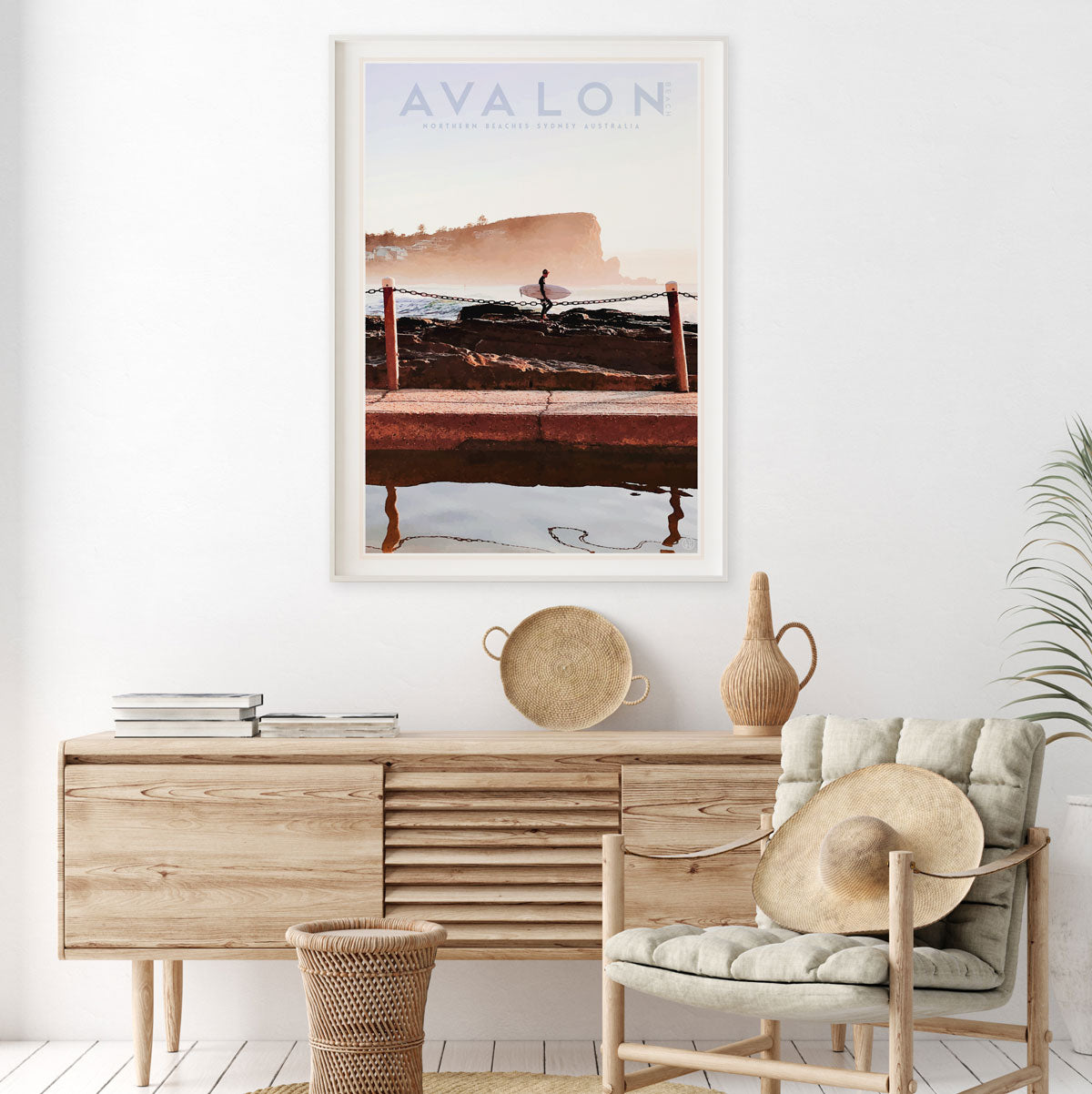 Avalon Beach Pool print by Placesweluv - original design framed