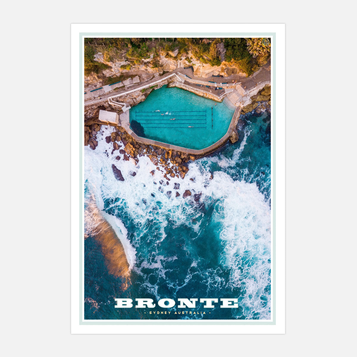 Bronte pool vintage travel style print by places we luv