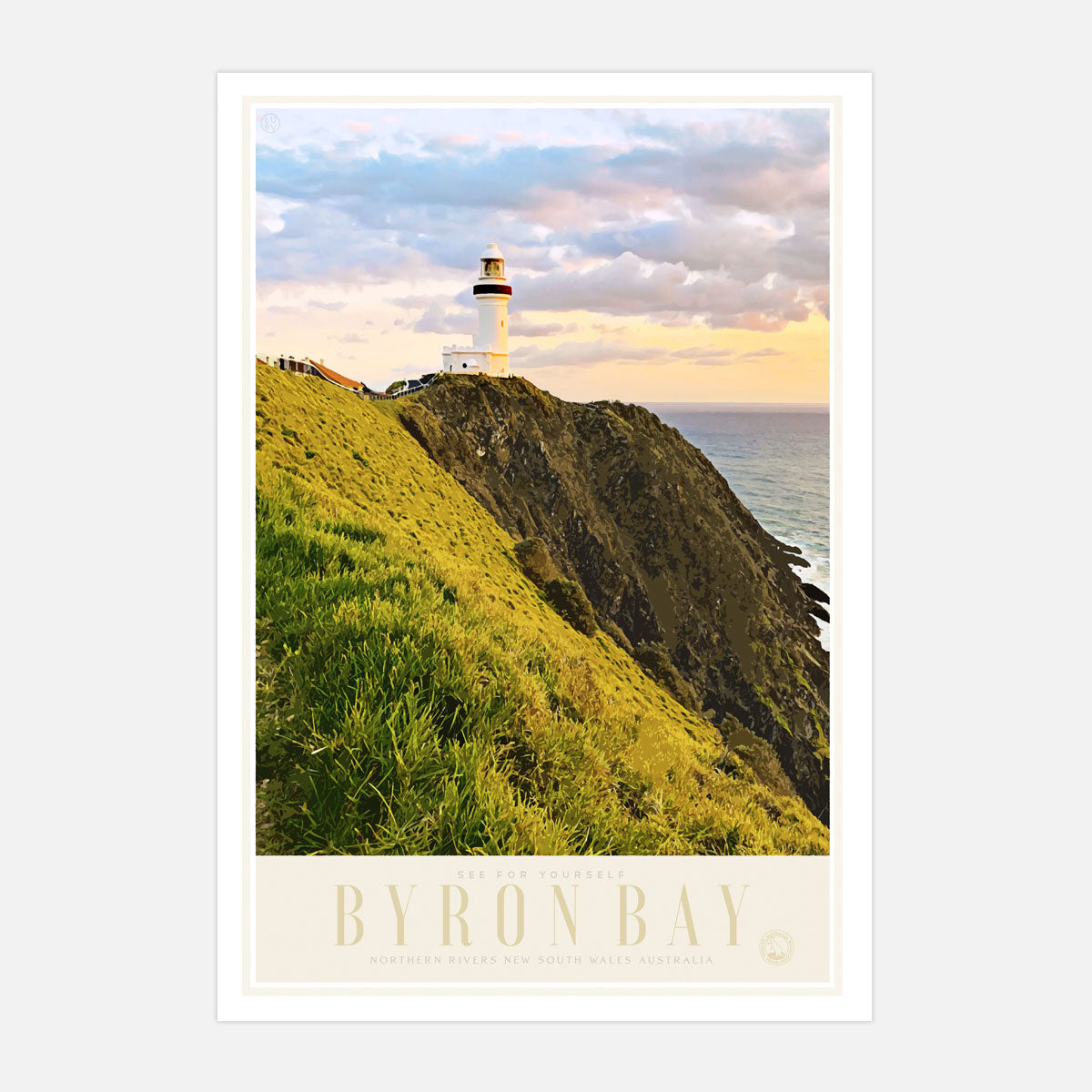 Byron Bay retro vintage travel prints by places we luv