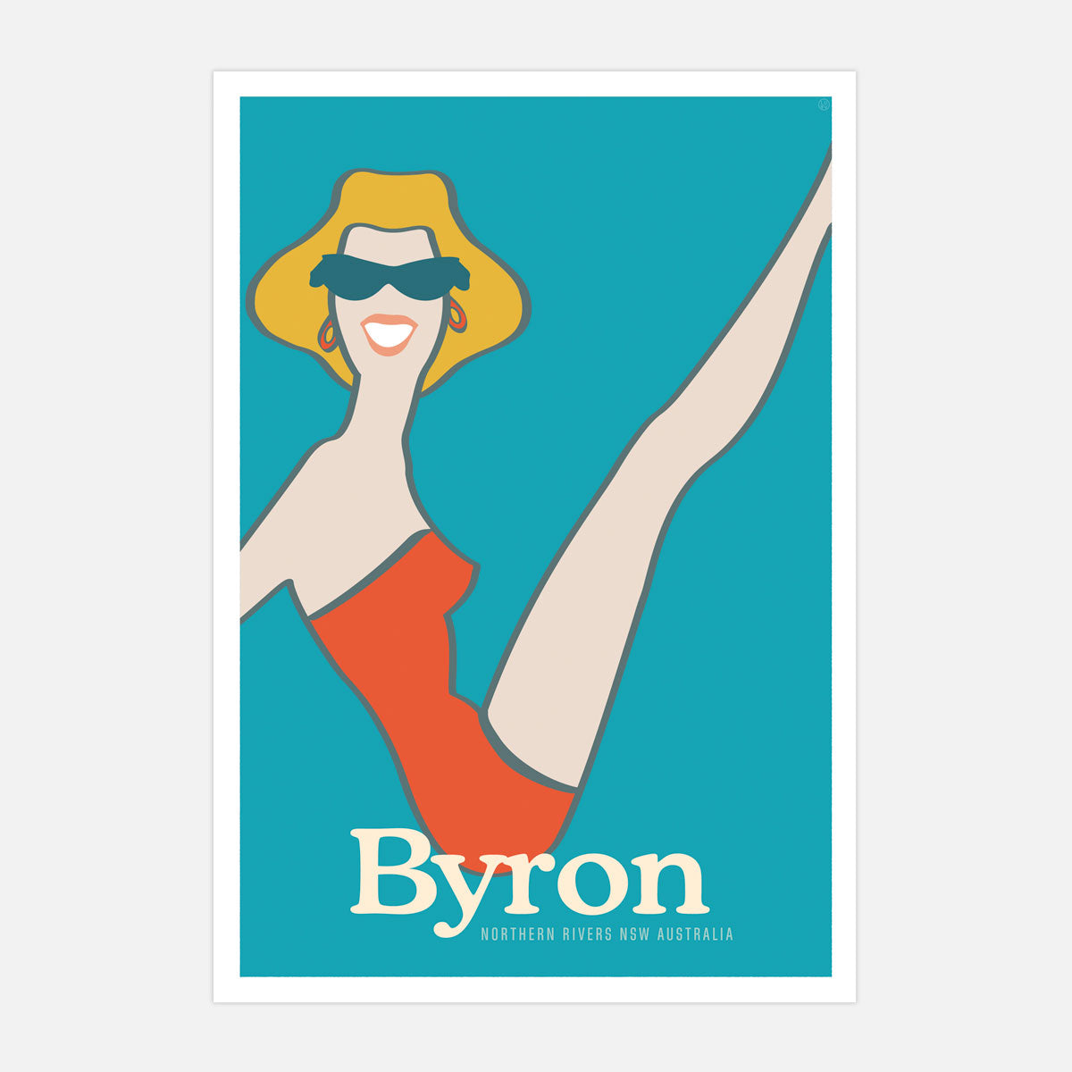 Byron Bay retro vintage poster print from Places We Luv