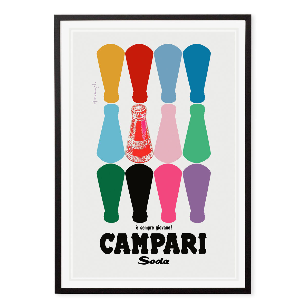Campari Soda #2 vintage retro advertising poster print in black frame from Places We Luv