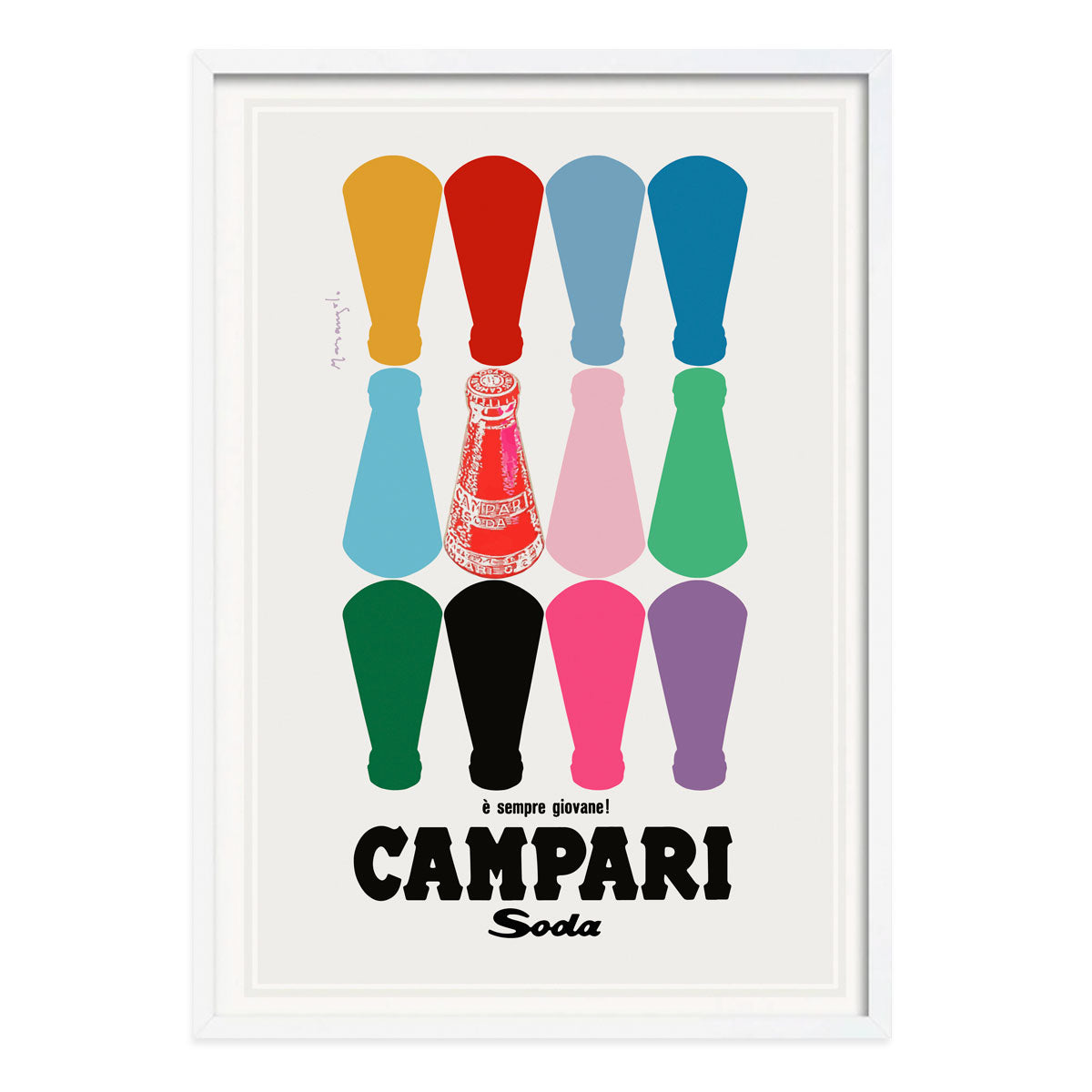 Campari Soda #2 vintage retro advertising poster in white frame from Places We Luv
