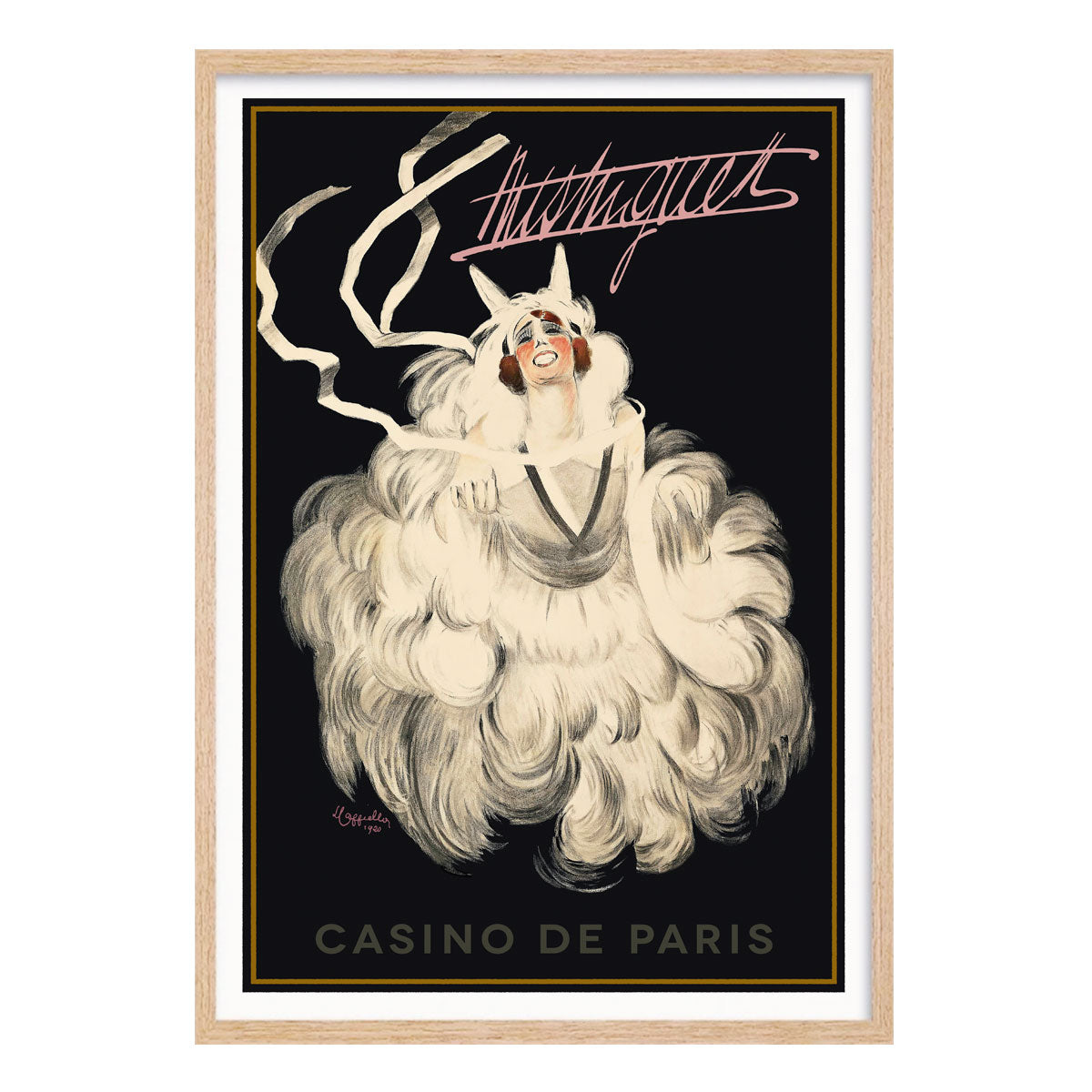 Casino de Paris retro vintage advertising poster in oak frame from Places We Luv