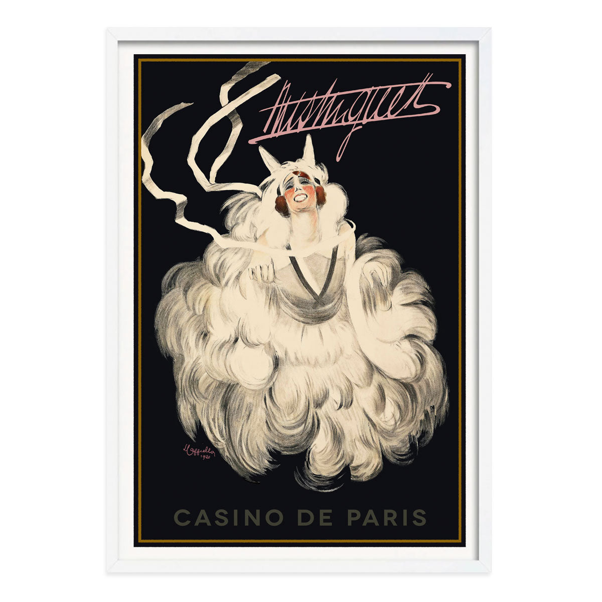 Casino de Paris retro vintage advertising poster print in white frame from Places We Luv