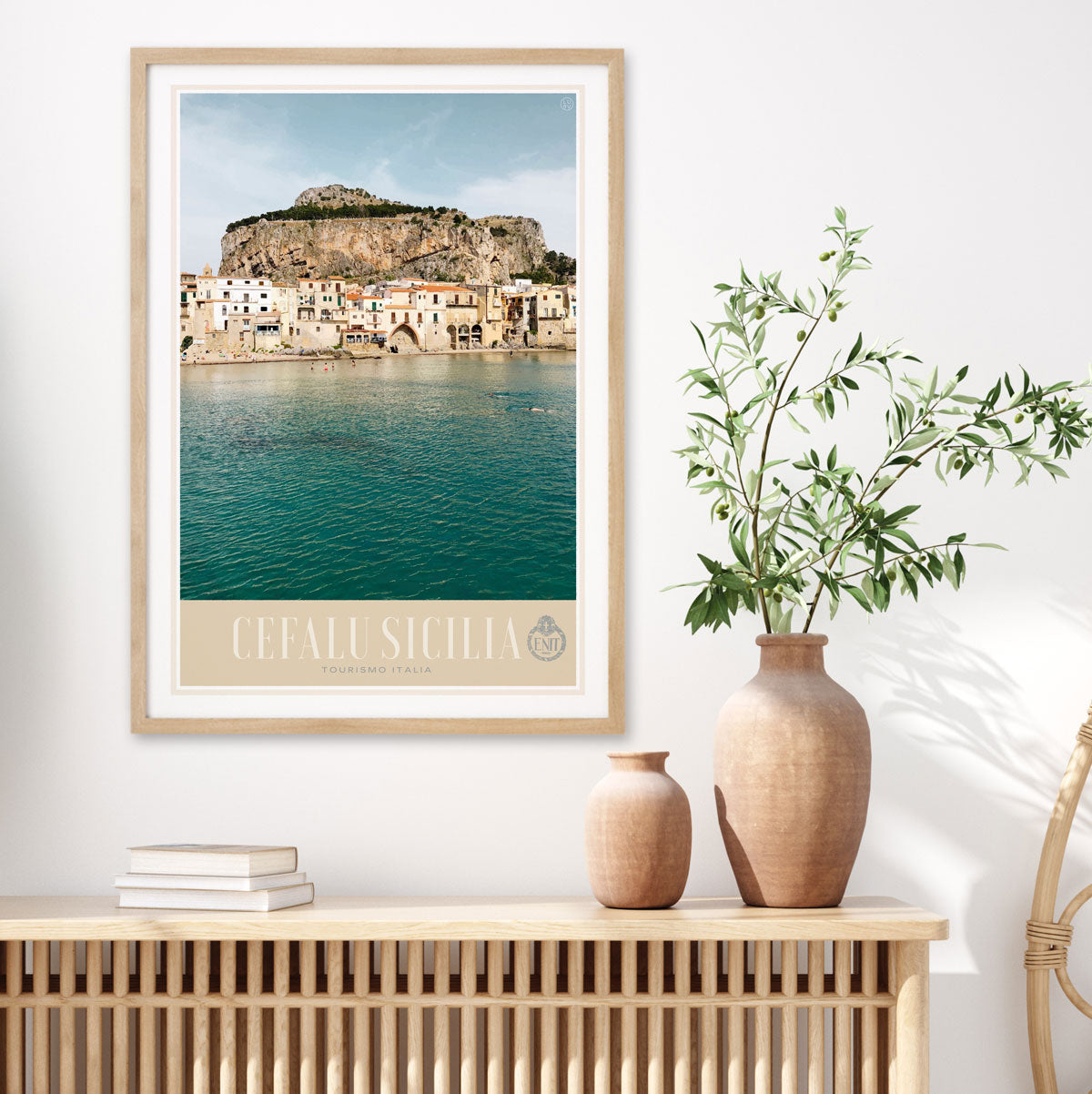 Cefalu Sicily retro vintage poster from Places We Luv