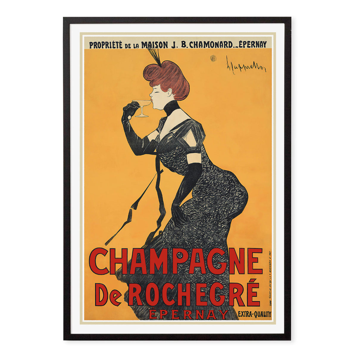 French Champagne De Rochegre vintage retro advertising poster | Places We Luv