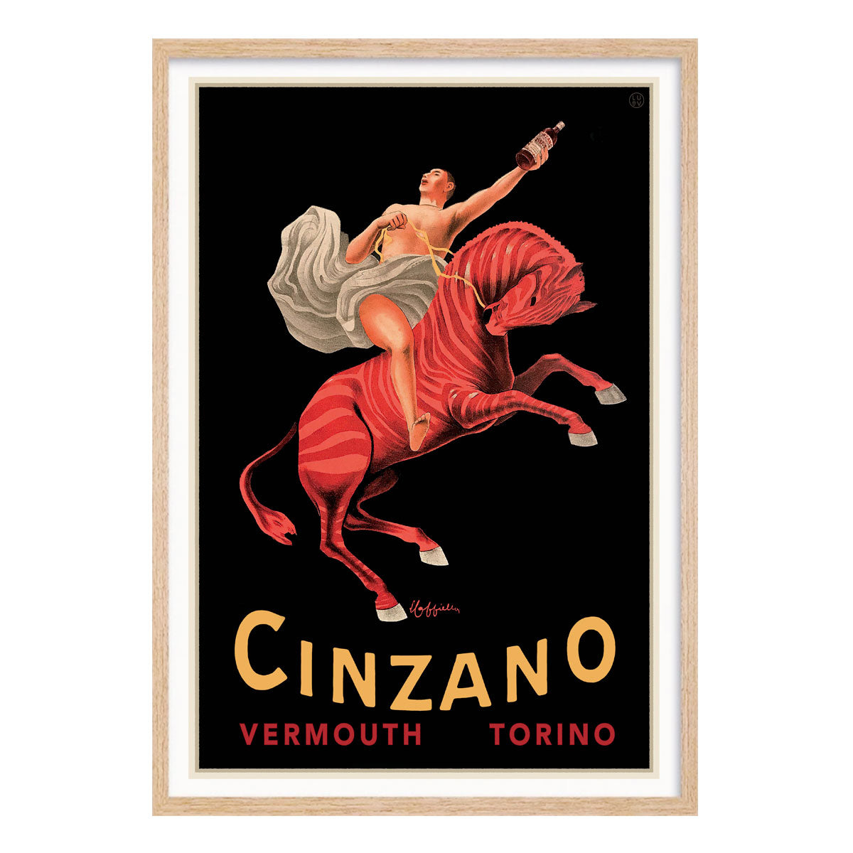 Cinzano Vermouth vintage advertising poster print in oak frame from Places We Luv