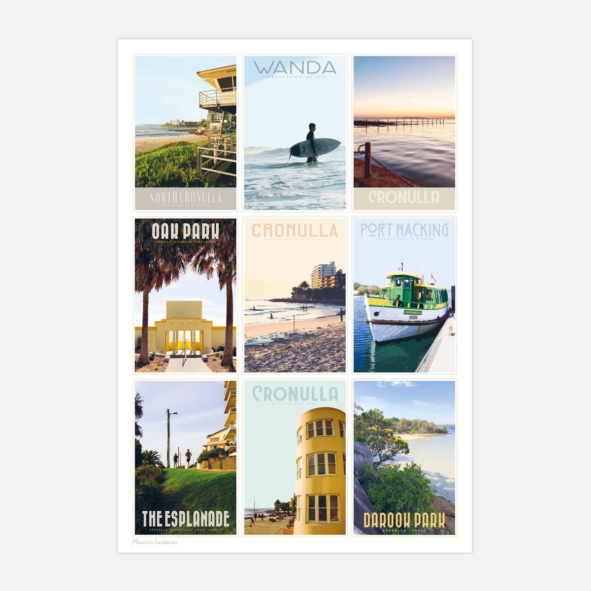 Mixed Cronulla Sydney travel print - original design by Places We Luv