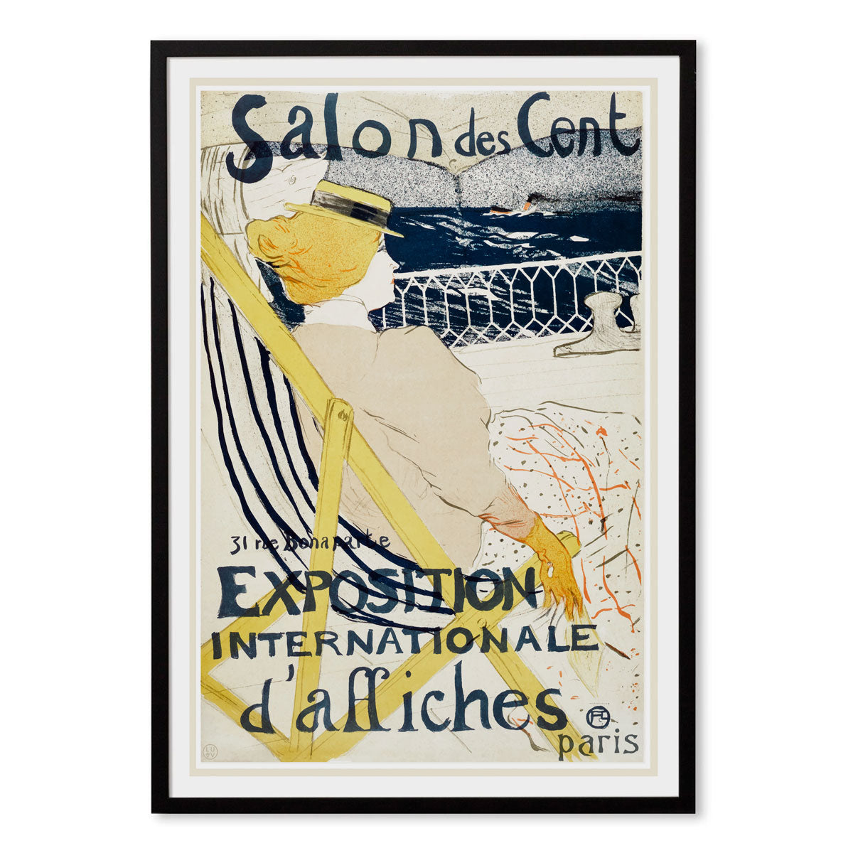 Salon des Cent Paris vintage retro advertisment in black frame from Places We Luv