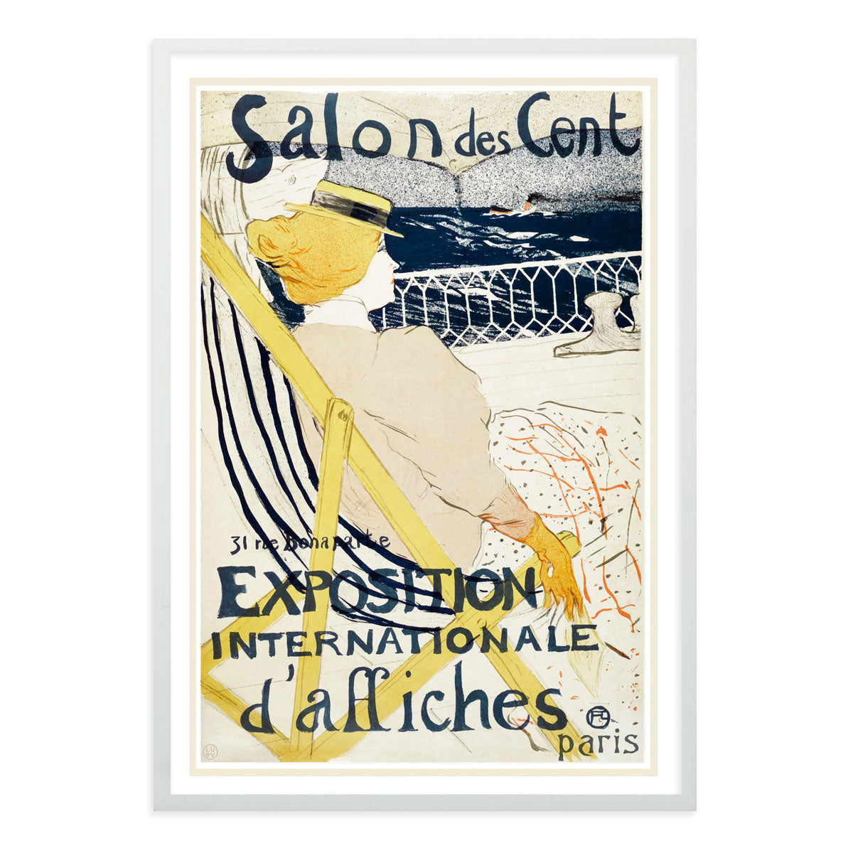 Salon des Cent Paris vintage retro advertisment in white frame from Places We Luv