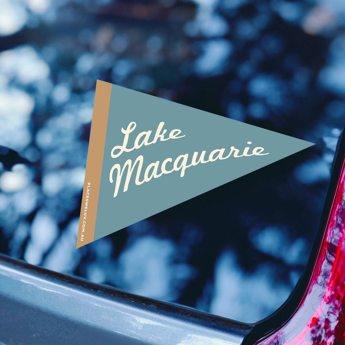Lake Macquarie retro travel flag decal by places we luv