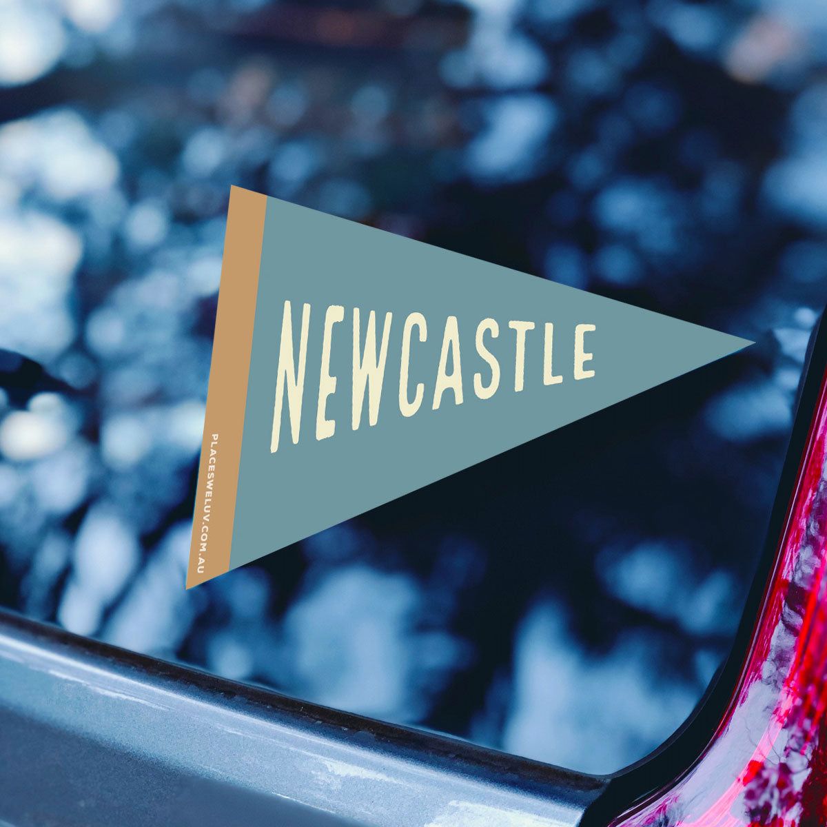 Newcastle NSW vintage travel style flag designed by Places We Luv