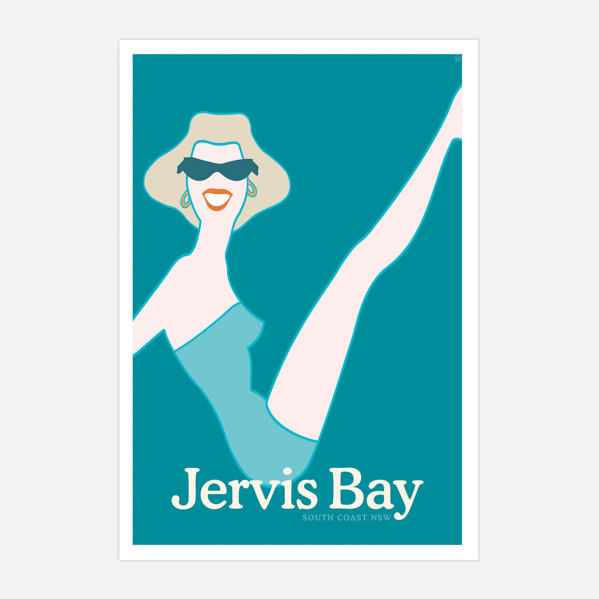 Jervis Bay retro vintage beach gal poster print from Places We Luv