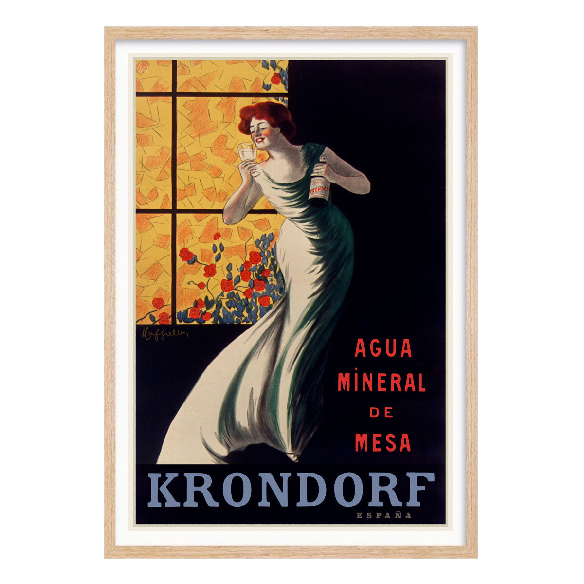 Krondorf retro vintage advertising poster print in oak frame from Places We Luv