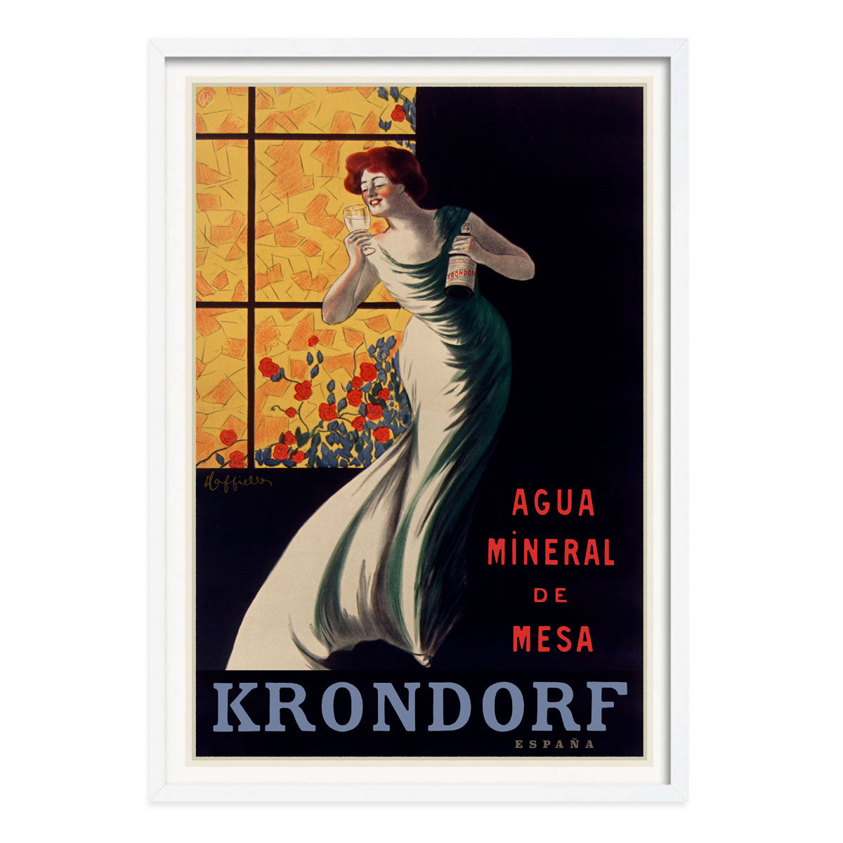 Krondorf retro vintage advertising poster print in white frame from Places We Luv