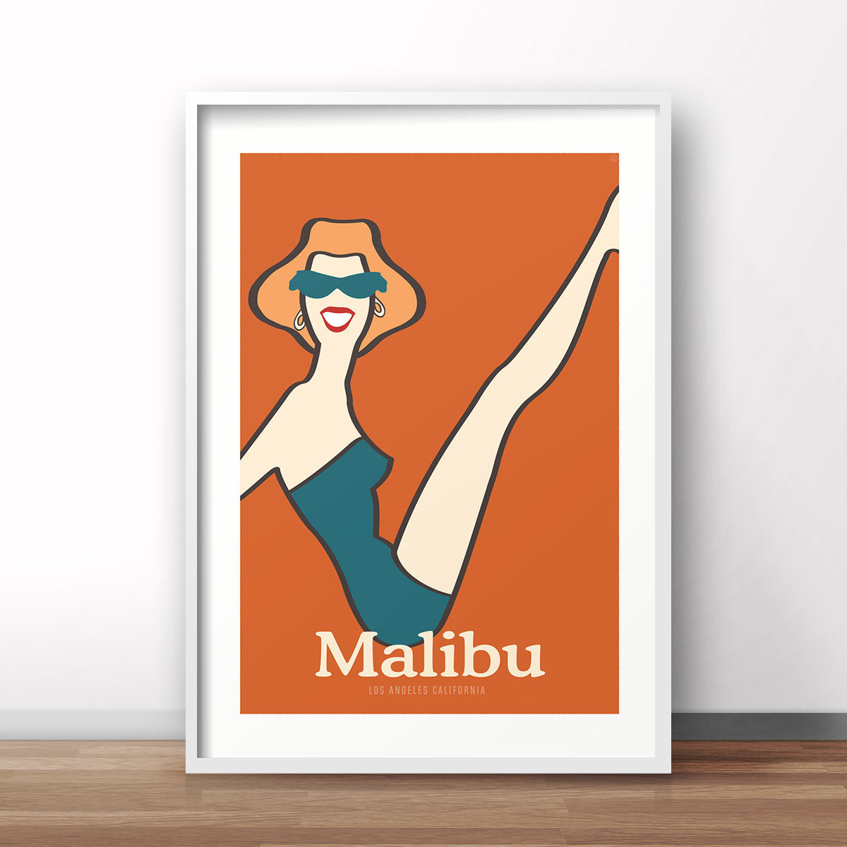 Malibu retro vintage poster print from Places We Luv