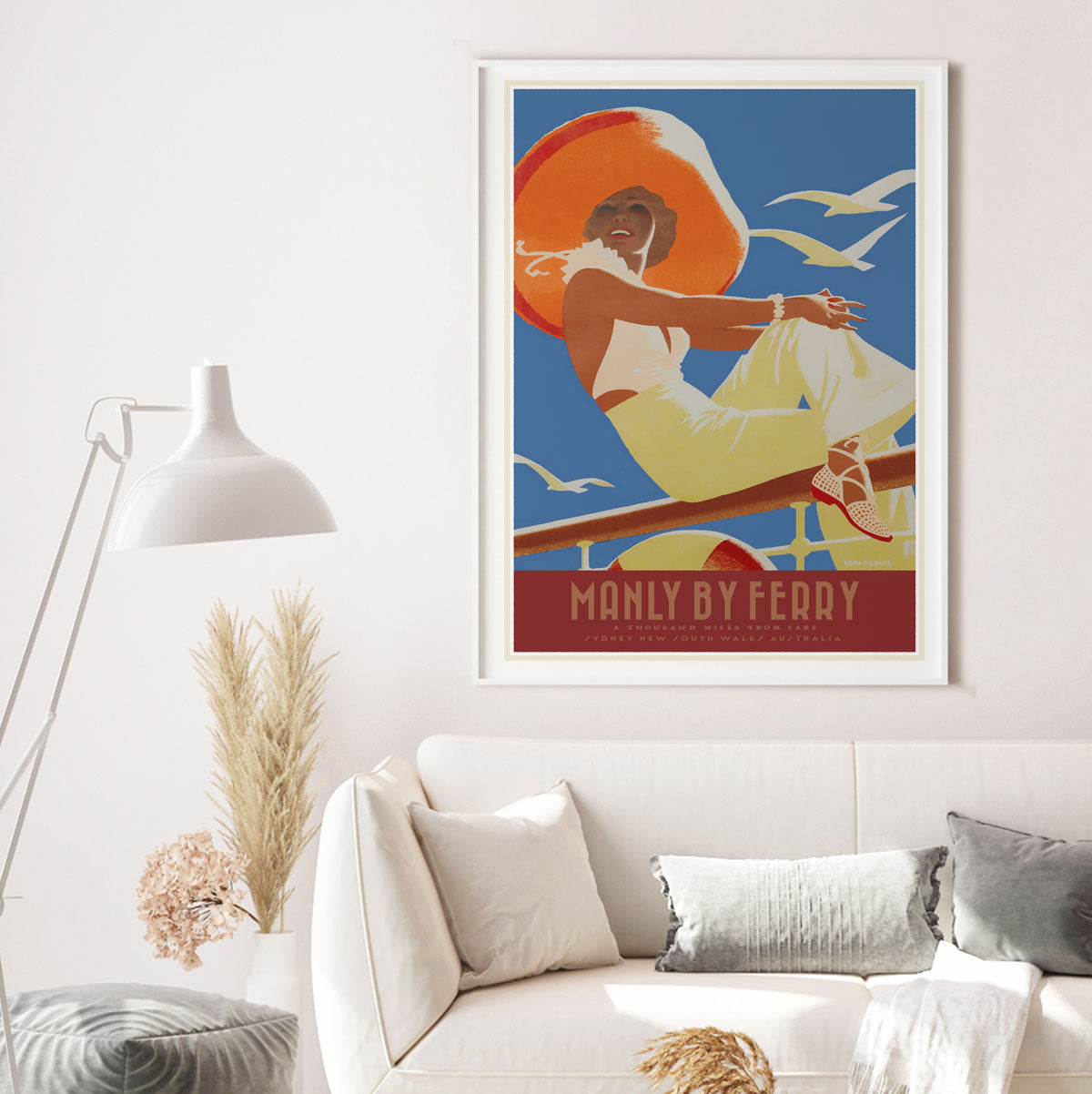 Manly vintage retro travel poster print from Places We Luv