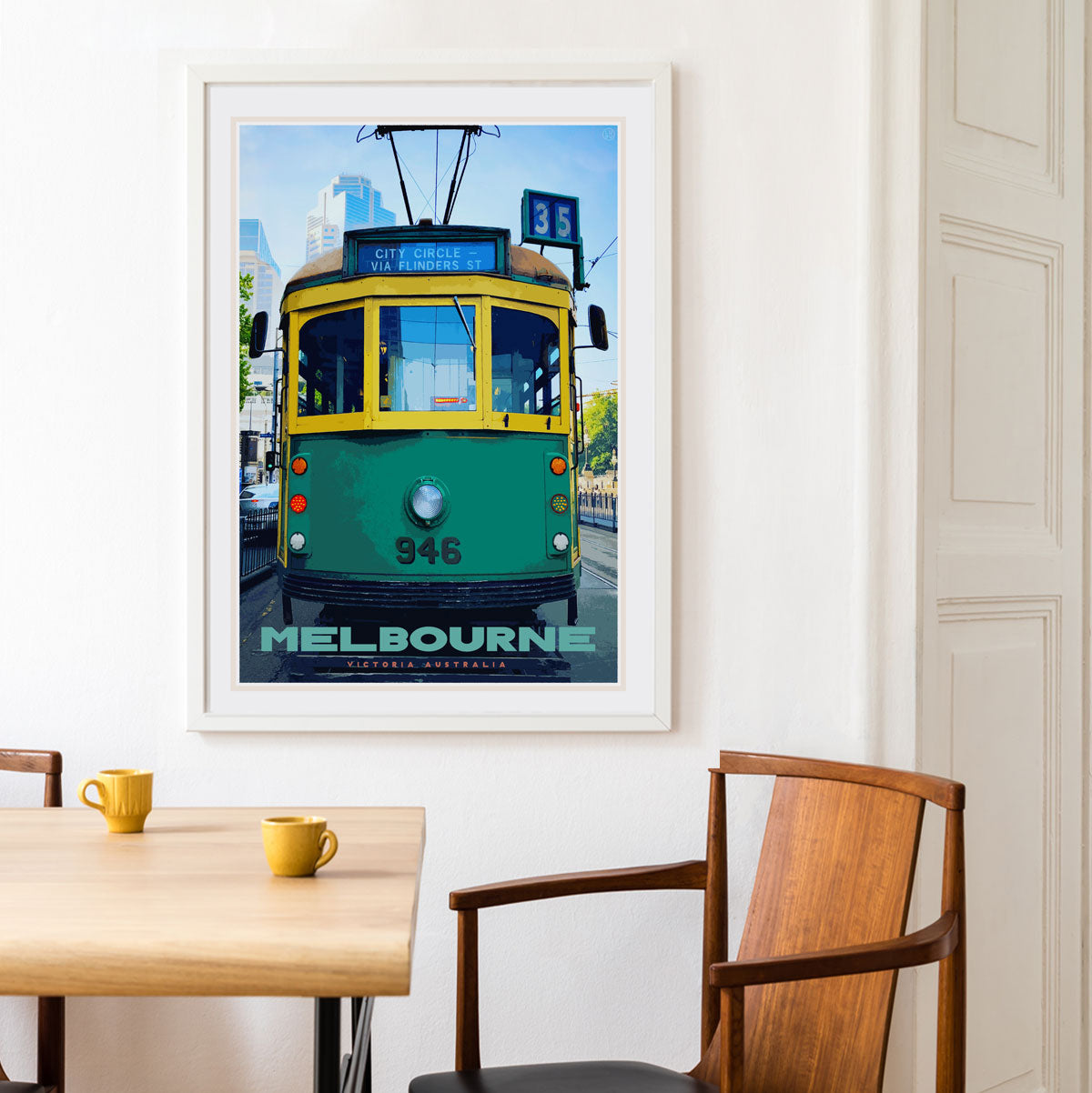Melbourne tram vintage retro print from Places We Luv