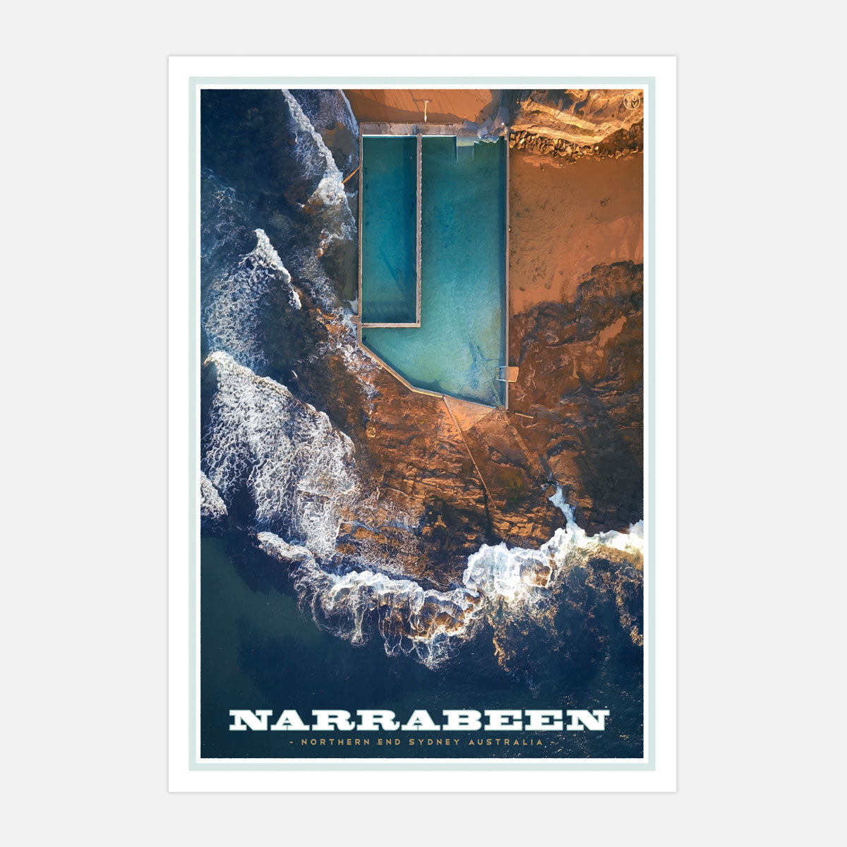 Narrabeen vintage travel style print by places we luv