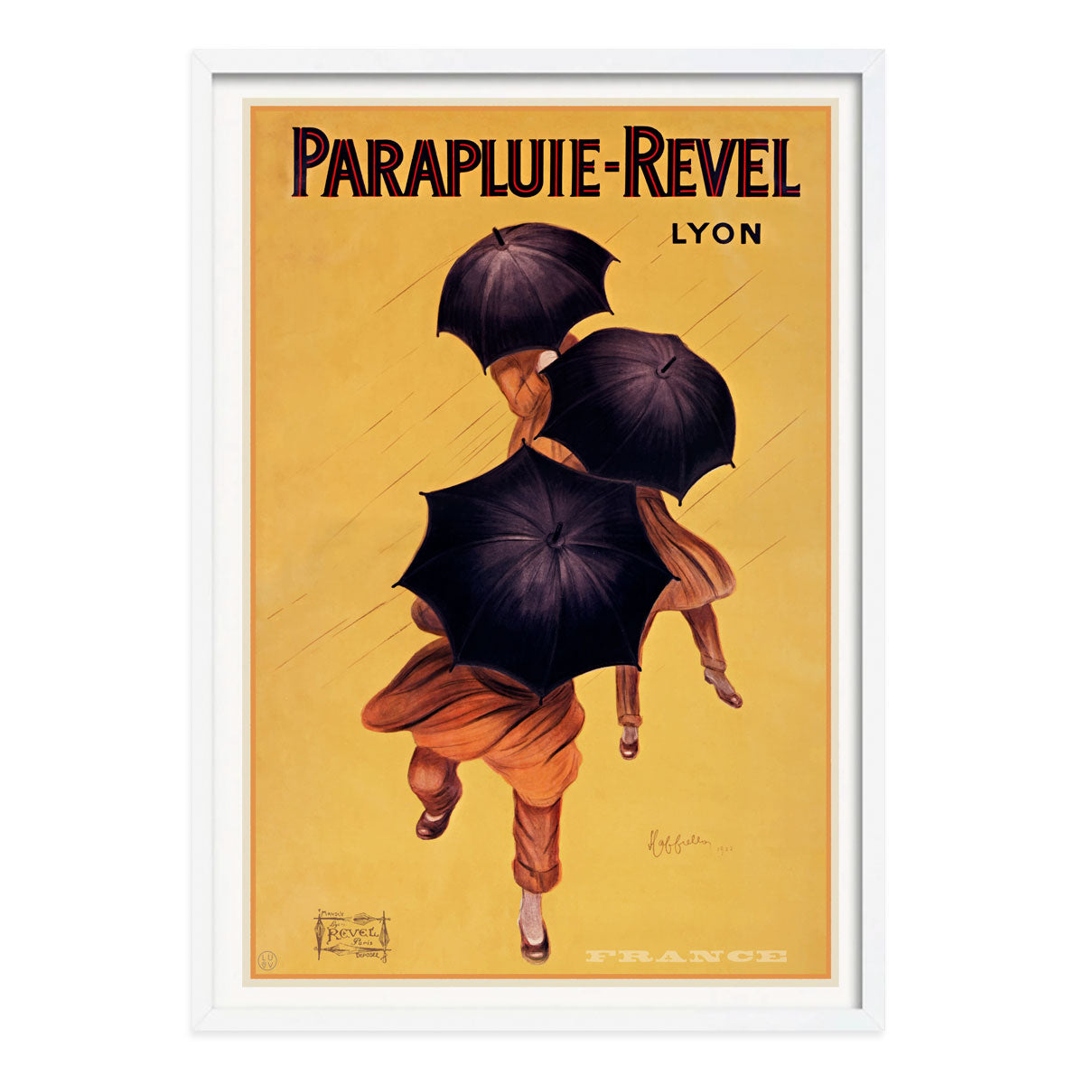 Parapluie Revel French advertising poster in white frame from Places We Luv