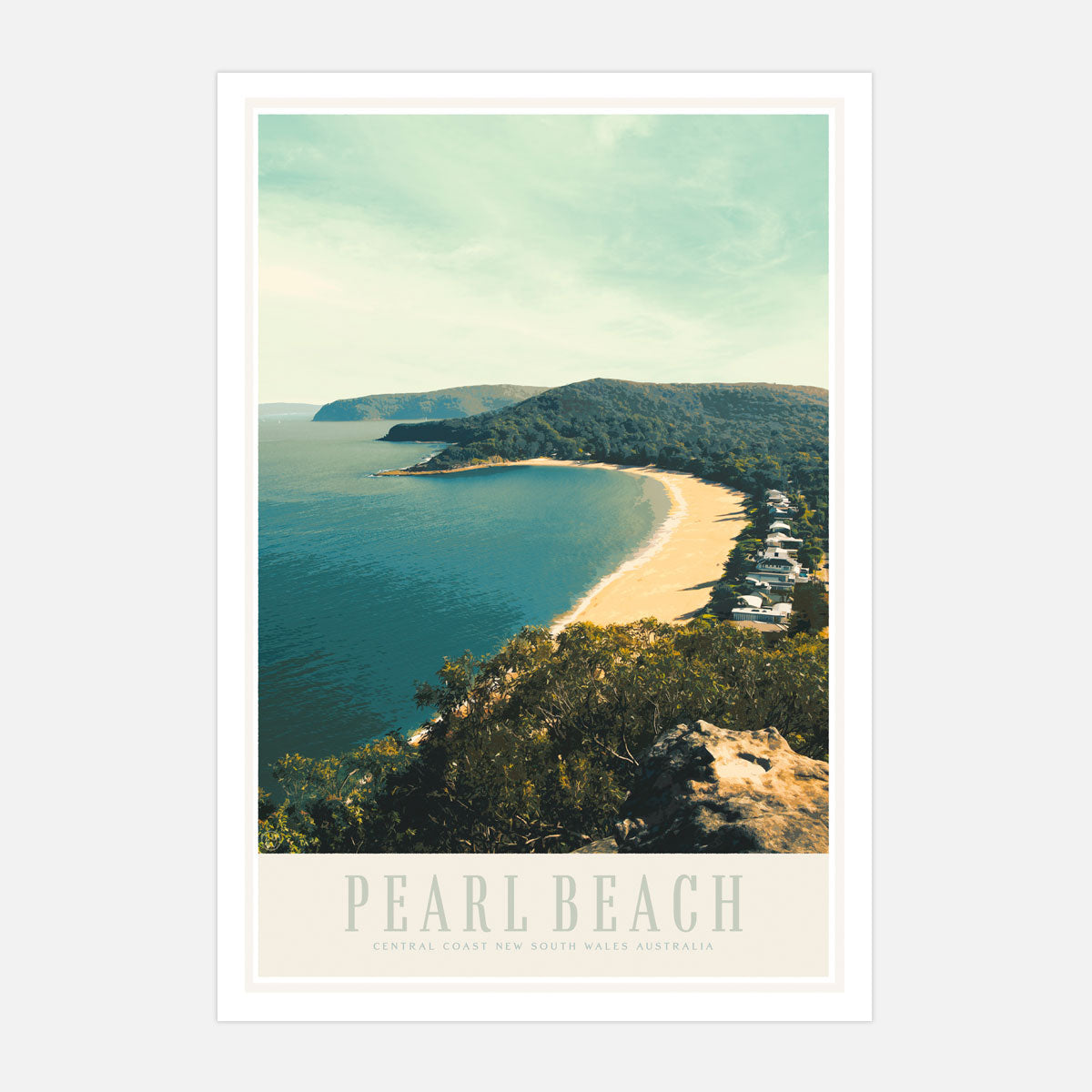 Pearl beach vintage travel print central coast by places we luv