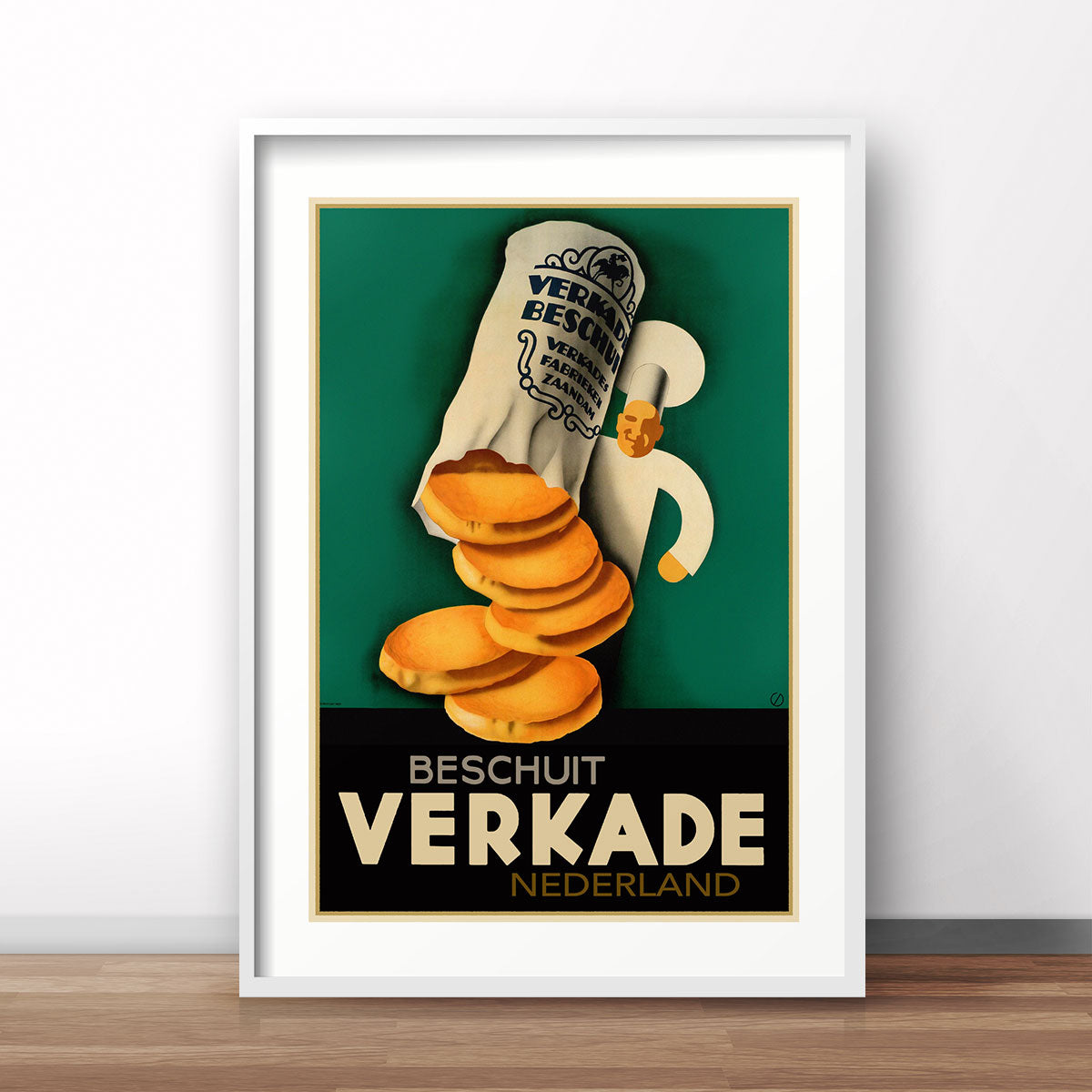 Dutch vintage retro advertising poster in white frame The Netherlands | Places We Luv