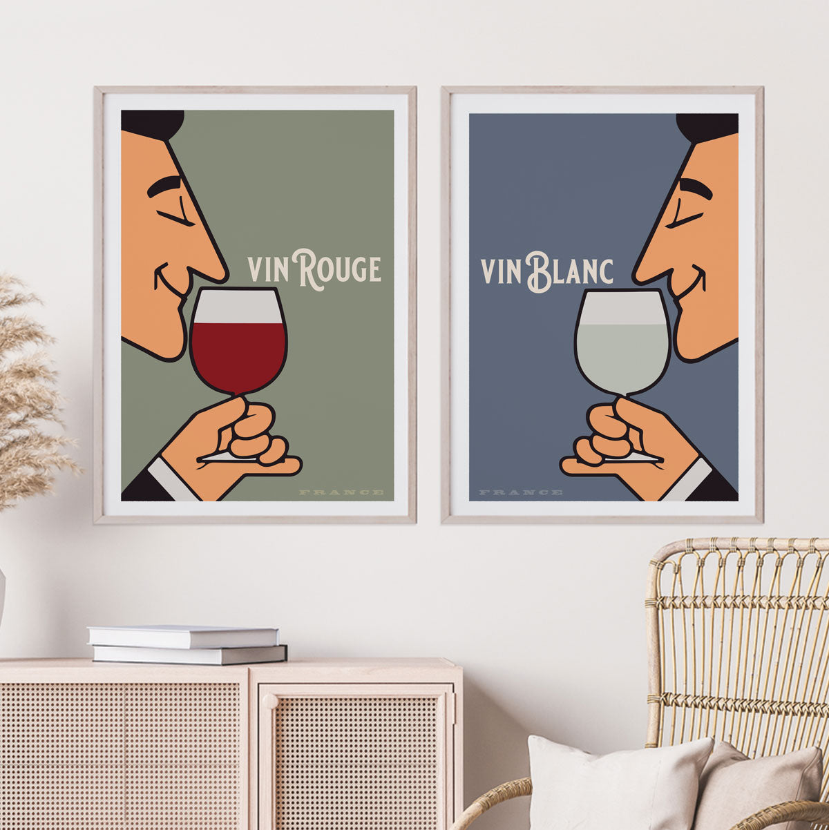 Vin Rouge France vintage retro prints from Places we luv