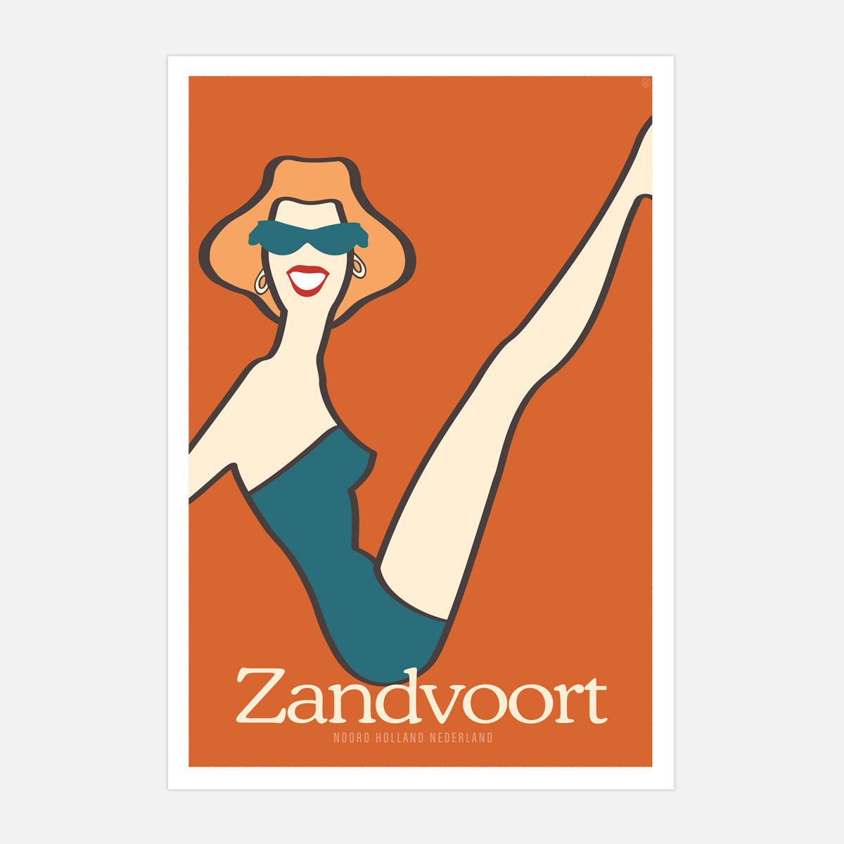Zandvoort retro vintage beach girl poster from Places We Luv
