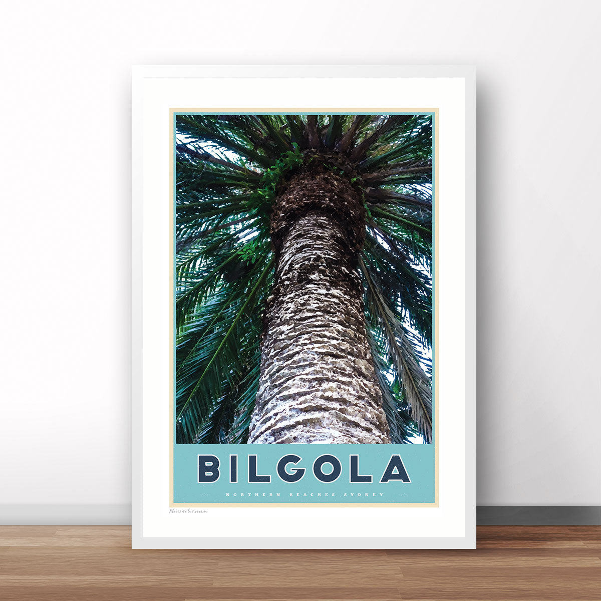 Bilgola beach vintage travel poster by places we luv