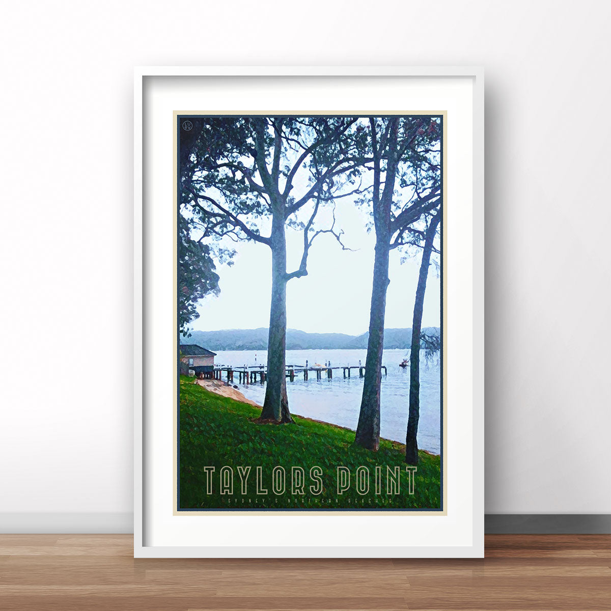 Taylors point vintage style travel print by places we luv
