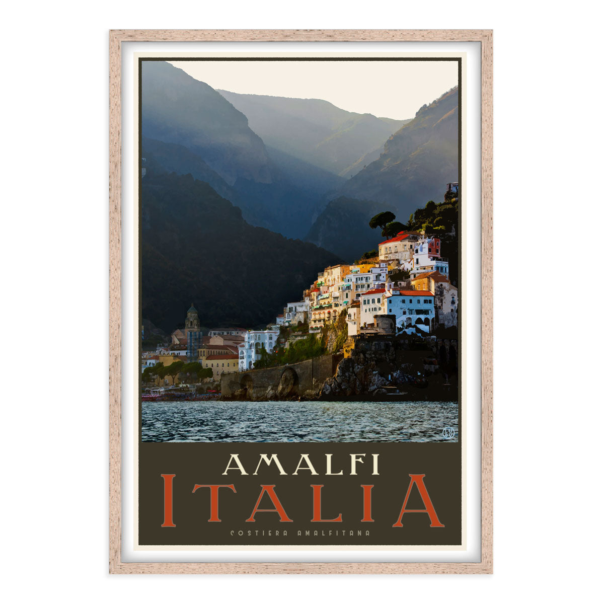 Amalfi Italy vintage style travel print by Places We Luv 